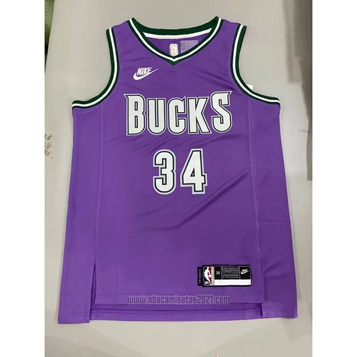 Camiseta Milwaukee Bucks Giannis Antetokounmpo #34 Classic 2022-23 Violeta